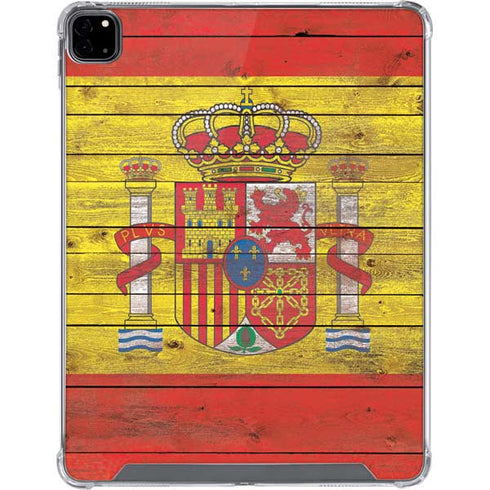 Spain Flag Dark Wood iPad Pro 12.9in (2020) Clear Case